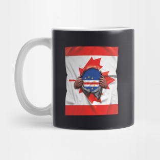 Cape Verde Flag Canadian Flag Ripped - Gift for Cape Verdean From Cape Verde Mug